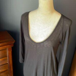 Graham & Spencer Black V Neck Long Sleeve Maxi Pull Over Dress